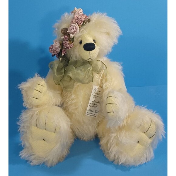 Limited Edition 5/5 Mohair Teddy Bear "Isabella" By Angie Tait 22" Blonde Crown - Picture 3 of 13